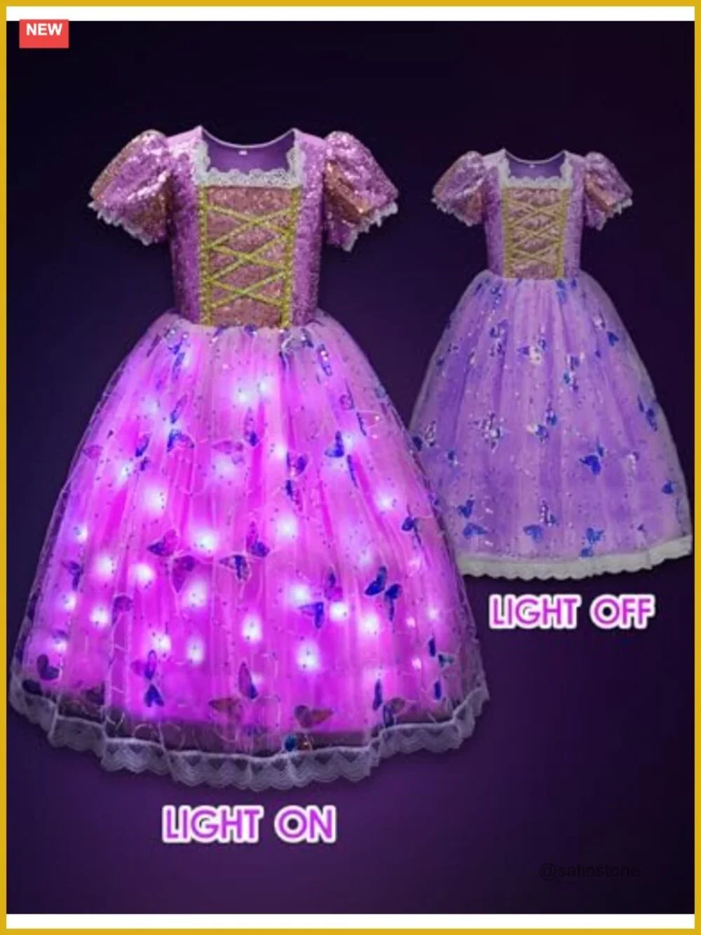 Light Up Princess Dress Costume with Accessories for Girls Ages 3-8